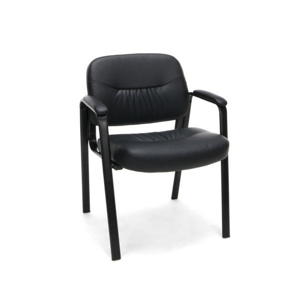 lot 30972 image: Bonded Leather Executive Side Chair Black - OFM