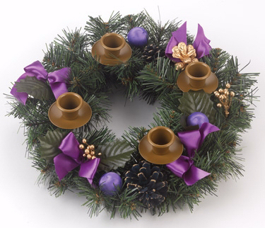lot 52706 image: Purple Ribbon Advent Wreaths