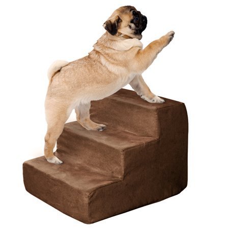 lot 53388 image: Petmaker High Density Foam Pet Stairs with Machine Washable Micro-Fiber Cover, Brown