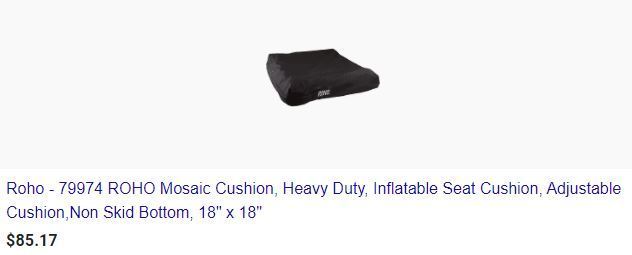 lot 58536 image: 79974 ROHO Mosaic Cushion, Heavy Duty, Inflatable Seat Cushion, Adjustable Cushi