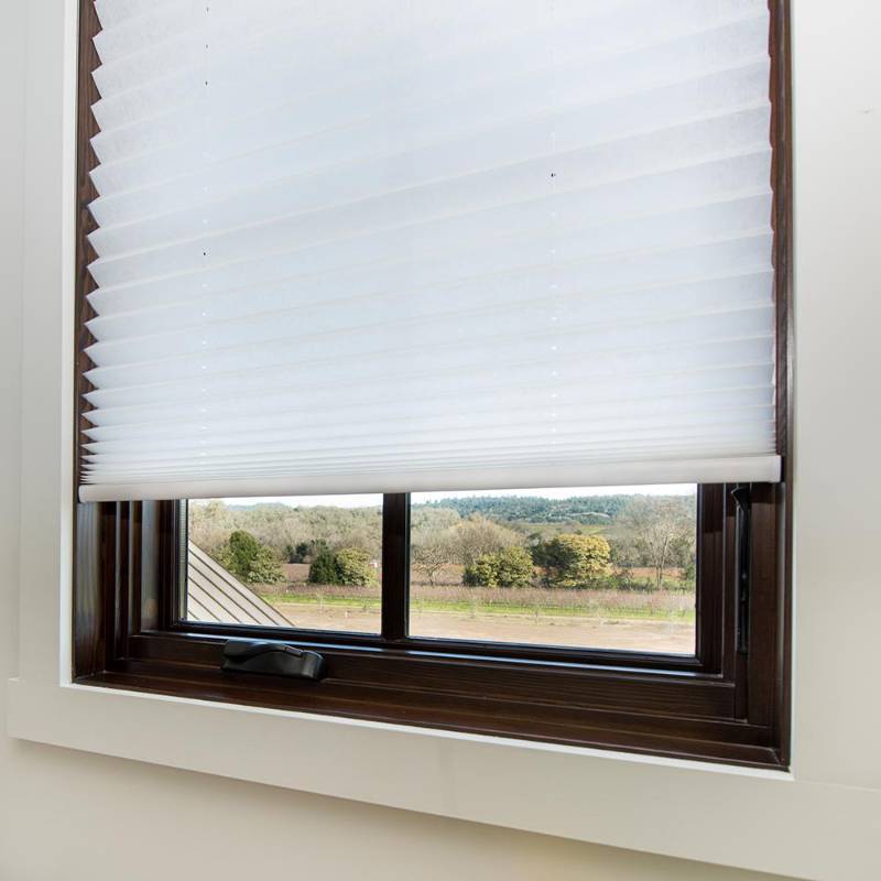 lot 53544 image: Easy Lift Trim-at-Home Cordless Pleated Light Filtering Fabric Shade