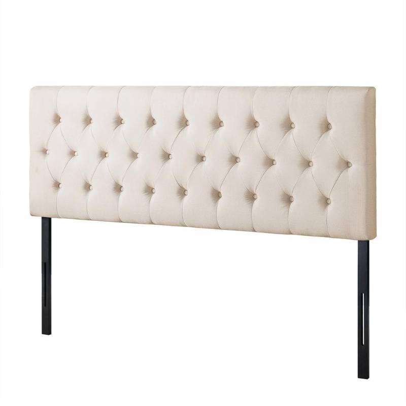 lot 53570 image: Zinus Trina Taupe Full Upholstered Headboard, Brown