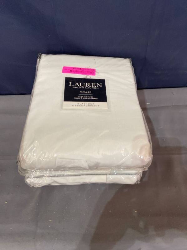 lot 53583 image: Lot of 2 Lauren Ralph Lauren Waller Blackout Back TabRod Pocket Curtain Panel Retail$84.43