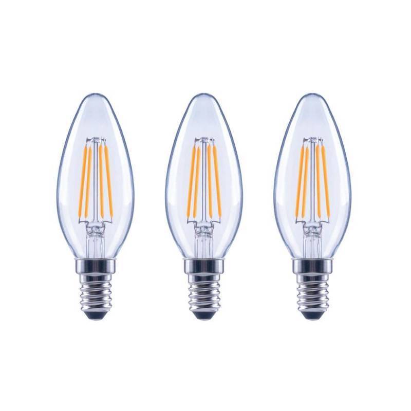 lot 29987 image: EcoSmart 60-Watt Equivalent B11 Dimmable ENERGY STAR Clear Glass Filament LED Vintage Edison Light Bulb Daylight (3-Pack)