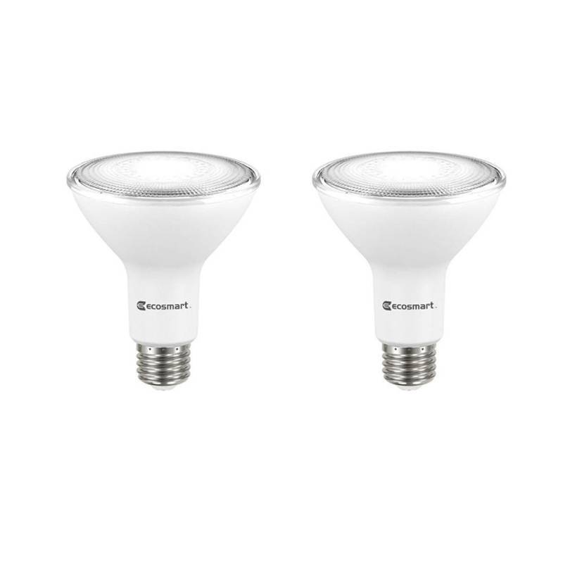 lot 58599 image: EcoSmart 75-Watt Equivalent PAR30 Dimmable Flood Energy Star LED Light Bulb Daylight (2-Pack)