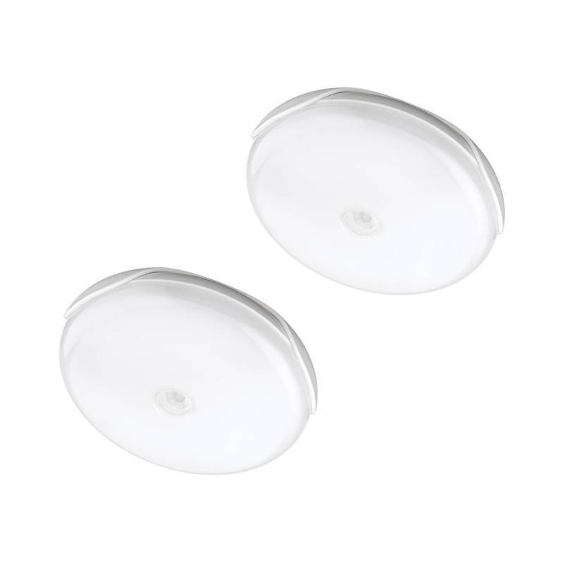 lot 58604 image: Mr. Beams MB800-WHT-02-02 Battery Powered LED Puck Light, White - Set of Two