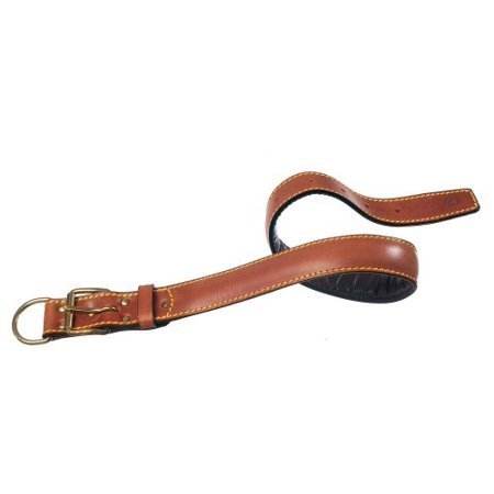 lot 58623 image: Petego La Cinopelca Padded Soft Leather Dog Collar, Brown,