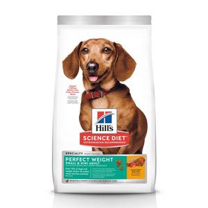lot 1373 image: Hills Science Diet Adult Perfect Weight Small & Mini Chicken Recipe Dry Dog Food, 15 lb bag