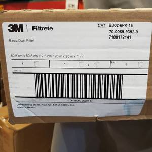 lot 1422 image: Filtrete Mpr 300 20x20x1 Ac Furnace Air Filter, Clean Living Basic Dust, 6-pack