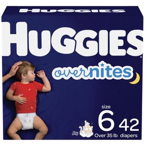 lot 1428 image: Huggies Overnites Nighttime Baby Diapers, Size 6, 42 Ct