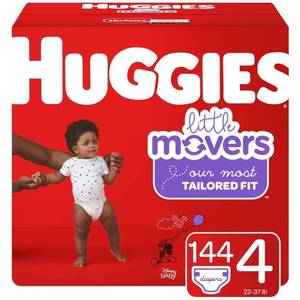 lot 1451 image: Huggies Little Movers Diapers - Size 4 (144ct)