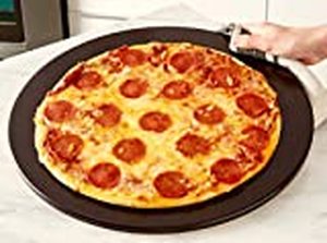 lot 1457 image: Heritage 15 Inch Black Ceramic Pizza Stone With Free Pizza Cutter - Professional