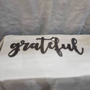 lot 1463 image: GRATEFUL METAL WALL ART BLACK