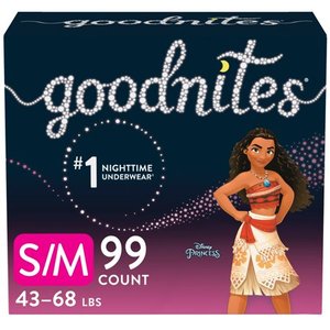 lot 1569 image: Goodnites Girls Nighttime Bedwetting Underwear, SM (43-68 lb.), 99 Ct