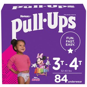 lot 1589 image: Huggies Pull-Ups Girls Training Pants, 3T - 4T, 84 Count