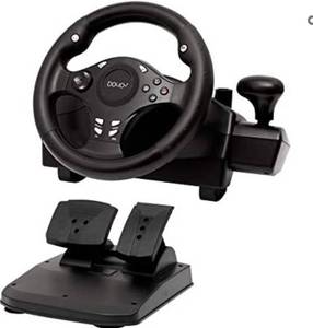 lot 1603 image: Gaming Racing Wheel 270 degree Sim Steering wheel Driving Force Racing Wheel for Racing Game PC  Xbox One Xbox Series X S  XBox 360 PS4  PS3  Nintendo Switch  Android with Pedals Accelerator Brake