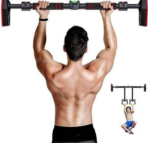 lot 1604 image: SND Pull Up Bar Doorway, Upper Body Home Gym Equipment with Automatic Locking,Level Meter, Adjustable Width,Non-Slip Exercise Rings,No Screw Chain-up Workout Bars for Men Women Kids 440LBS