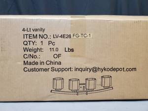 lot 1614 image: Intertek 4 Light Vanity Item No LV-4E25FG-TC-1