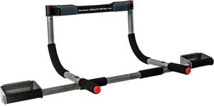 lot 1636 image: Perfect Fitness - Multi-Gym Doorway Pull Up Bar and Portable Gym System, Pro - Gray