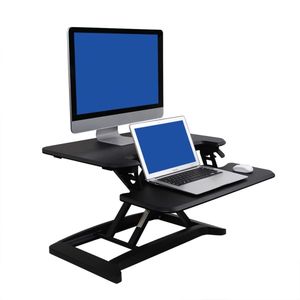 lot 1670 image: FlexiSpot M7B Stand Up desk Converter -28 Standing desk Riser with Deep Keyboard Tray for laptop (28, Black)