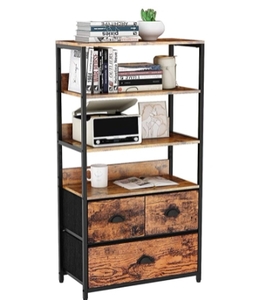 lot 1471 image: 4 LAYER DRESSER SHELF WITH 3 DRAWERS