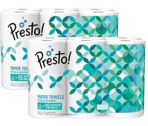 lot 1561 image: Presto Flex-a-Size Paper Towels, Huge Roll, 12 Count  30 Rolls