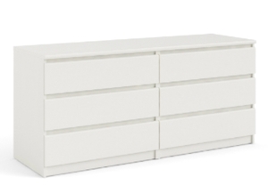lot 1572 image: 6 DRAWER DOUBLE DRESSER WHITE