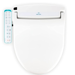 lot 1658 image: BidetMate 1000 Series Electric Bidet Heated Smart Toilet Seat with Heated Water, Side Panel Remote, and Heated Dryer - Adjustable and Self-Cleaning - Fits Elongated Toilets