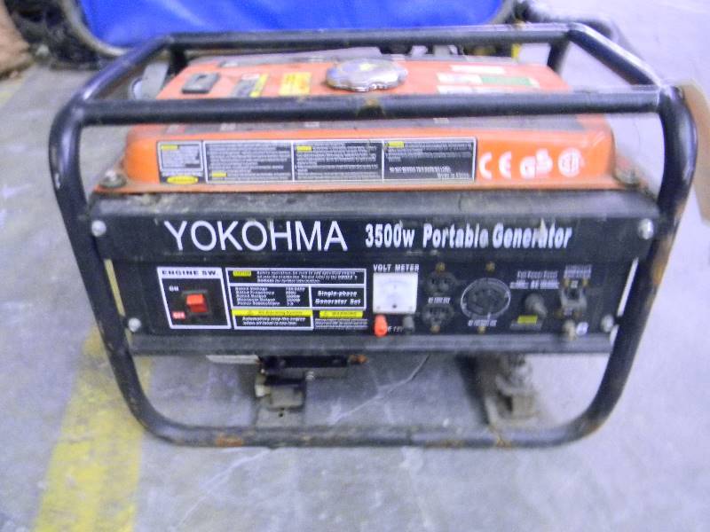 lot 279 image: Yokohama 3500W Portable Generator 6.5 HP