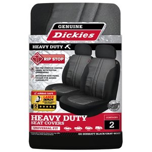 lot 69741 image: Genuine Dickies 2 Piece Zermatt Car Seat Covers Black Gray, 40317WDI