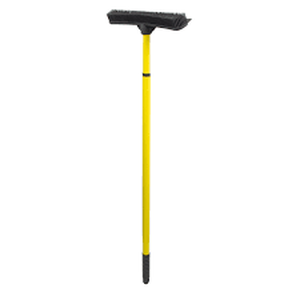 lot 69786 image: FURemover Broom, Pet Hair Removal Tool with Squeegee & Telescoping Handle That Extends from 3-5, Black & Yellow