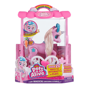 lot 69798 image: Pets Alive My Magical Unicorn (Pink) in Stable Electronic Pet by ZURU 2-pack Damaged see photos