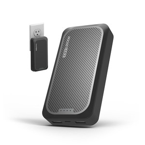 lot 69809 image: PocketJuice Endurance AC -10,000 mAh Power Bank With High-Speed Dual USB Ports And Built In Wall Plug, Works With All iPhone And Android Devices