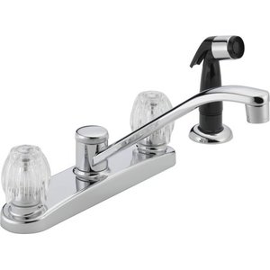 lot 69858 image: Peerless Core Two Handle Kitchen Faucet with Side Sprayer in Chrome P225LF-W