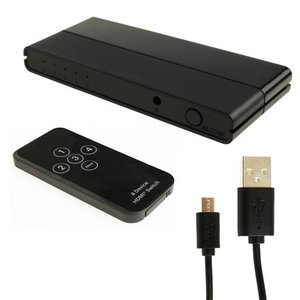 lot 69933 image: 4-Device HDMI Switch with Remote Control by onn.