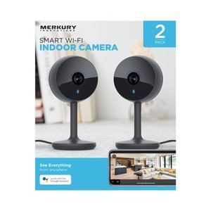 lot 69938 image: Merkury Innovations Smart Wi-Fi 1080p Indoor Camera 2PK works with The Google Assistant