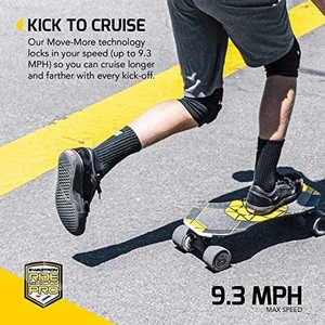lot 69939 image: Swagtron NG-3 Swagskate Electric Skateboard for Kids & Teens with Kick-Assist, A.I. Smart Sensors, Move-MoreEndless Mode, 9�� Deck, Black, 72mm Wheels