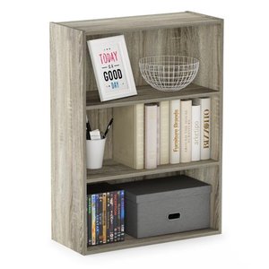 lot 19765 image: Furinno Pasir 3 Tier Open Shelf, Sonoma Oak