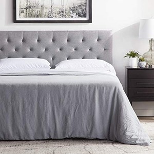 lot 19772 image: LUCID Mid-Rise Upholstered Headboard- QUEEN