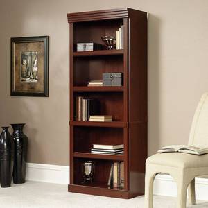 lot 19805 image: Sauder Heritage Hill 5 Shelf Library Bookcase, Classic Cherry Finish