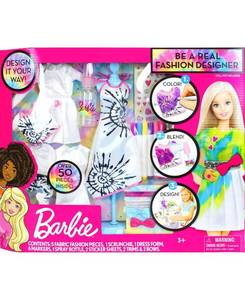 lot 19806 image: Barbie Tie-Dye Be a Real Fashion Designer Doll Clothes Designing Kit, 19 Pieces