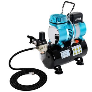lot 19835 image: Master Airbrush 15 HP Cool Runner II Dual Fan Tank Air Compressor Kit Model TC-326T - Professional Single-Piston