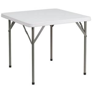 lot 19851 image: Flash Furniture 34 Square Granite White Plastic Folding Table
