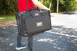 lot 19869 image: Gator Cases Padded Nylon Dual Carry Tote Bag for Transporting (2) LCD Screens, Monitors and TVs Between 19 - 24 (G-LCD-TOTE-SMX2)