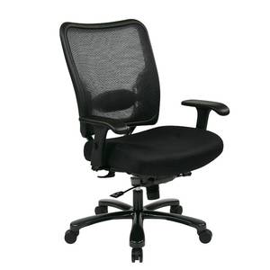 lot 19905 image: Office Star Products - Ergonomic Chair with Double Air Grid Back and Mesh Seat - Black