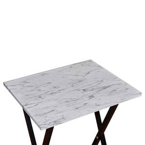 lot 19928 image: Faux Marble Tray Table Set White - Linon