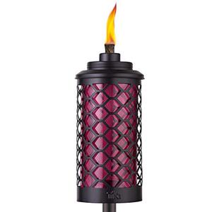 lot 19945 image: TIKI Brand 1120111 Honeycomb Outdoor Torch, Burgundy