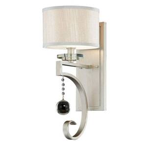 lot 19983 image: Savoy House Rosendal 1 Light Sconce in Silver Sparkle