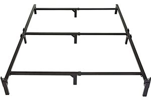 lot 19985 image: Amazon Basics Metal Bed Frame, 9-Leg Base for Box Spring and Mattress - Full, 74.5 x 53.5-Inches, Tool-Free Easy Assembly