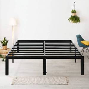 lot 19803 image: Olee Sleep 18 Heavy Duty King Steel Slat, No Box Spring Needed, Black